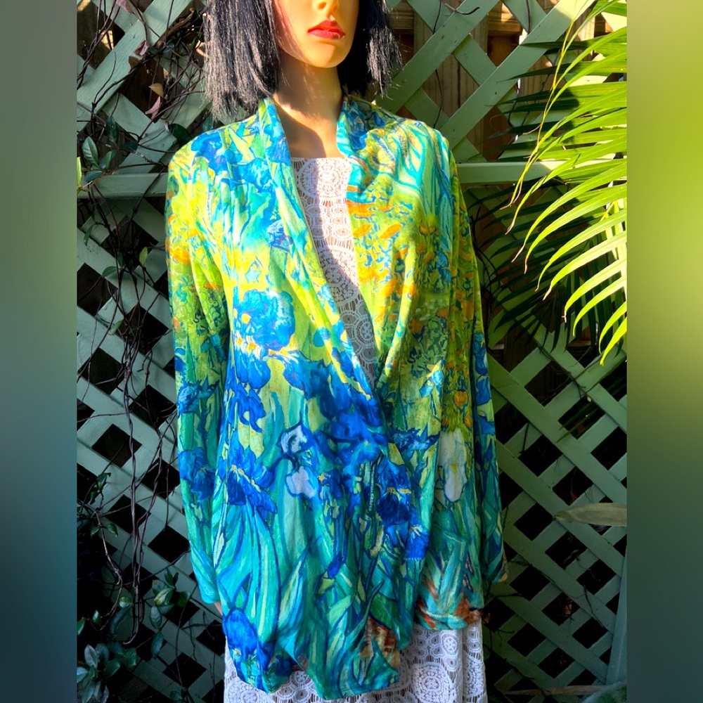 NEW VINCENT VAN GOGH IRISES SWEATER-CARDIGAN